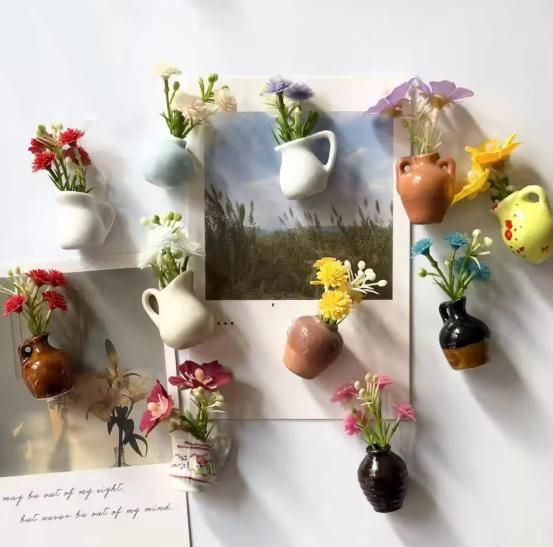 Fridge Magnet Vase Set Pack of 8