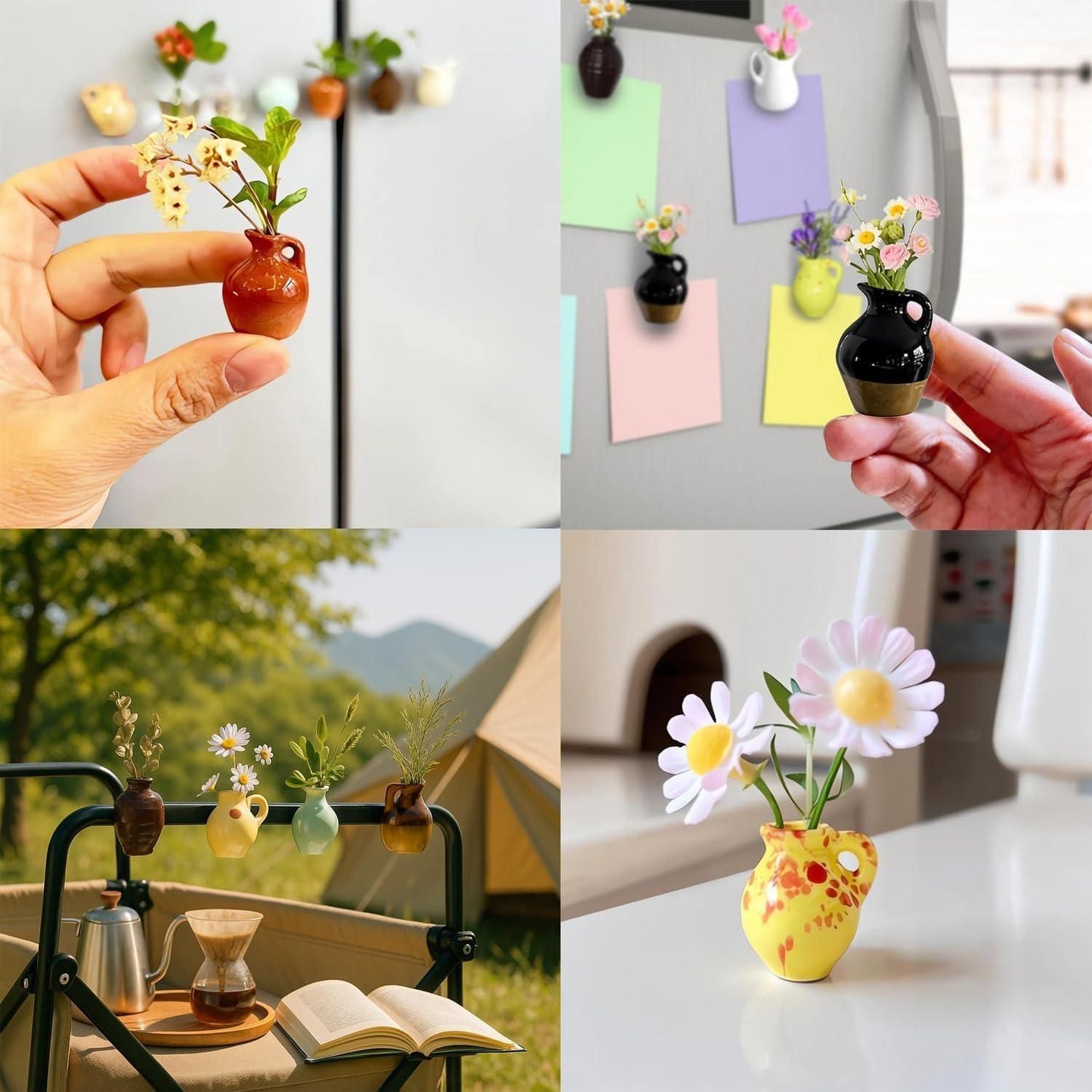 Fridge Magnet Vase Set Pack of 8